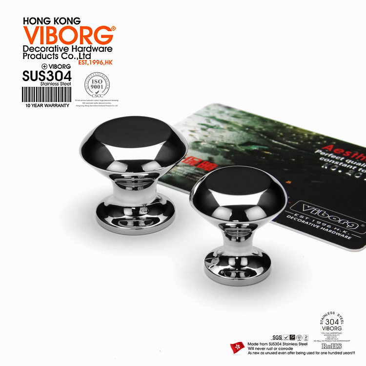 VIBORG solid 304 stainless steel cabinet small handles, furniture drawer handles, round cabinet door handles Specification image
