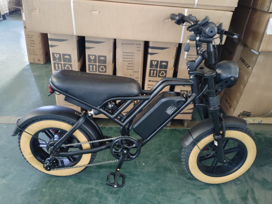 Fat tire retro electric-assisted bicycle, 16-inch wide tire electric bicycle, snow electric vehicle Item Picture