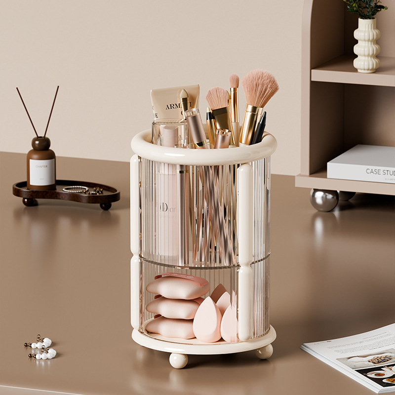 Self-designed light luxury minimalist makeup brush storage cylinder, cross-border dressing table desktop eyebrow pencil brush storage rack Specification image