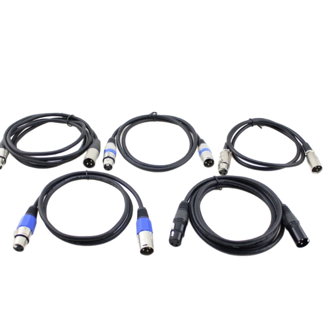 Factory direct sales of DMX signal cables, stage lighting, XLR male and bus cables, black DMX512 Pa lighting beam, dance table lamp connection cables, and various stage equipment connection cables Item Picture