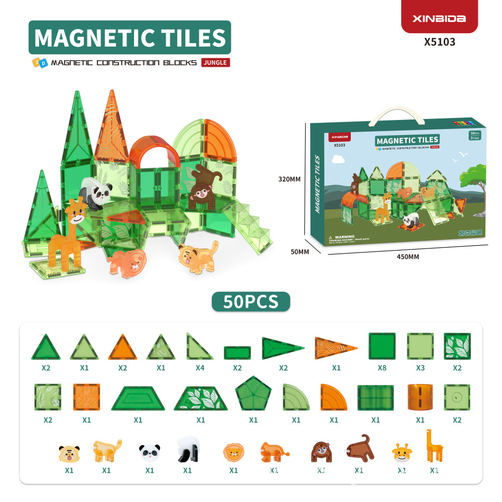 Cross-border. Magnetic sheet farm Dinosaur scene Color window Magnetic sheet Early education assembly building block toys Item Picture