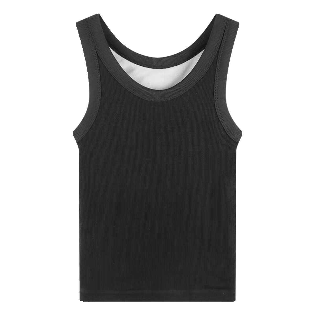 For autumn and winter, add a thick, fleece, cold-proof and warm solid color round-neck vest as the base layer, and wear a muscular sleeveless waistcoat inside Item Picture
