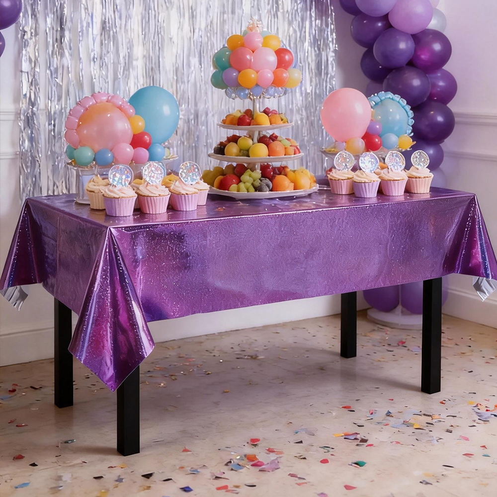 Transfronterizo desechable color fantasma cortina de cristal cortina decorativa de cumpleaños paño de mesa de plástico impermeable cortina de mesa de arreglo de vacaciones details Picture