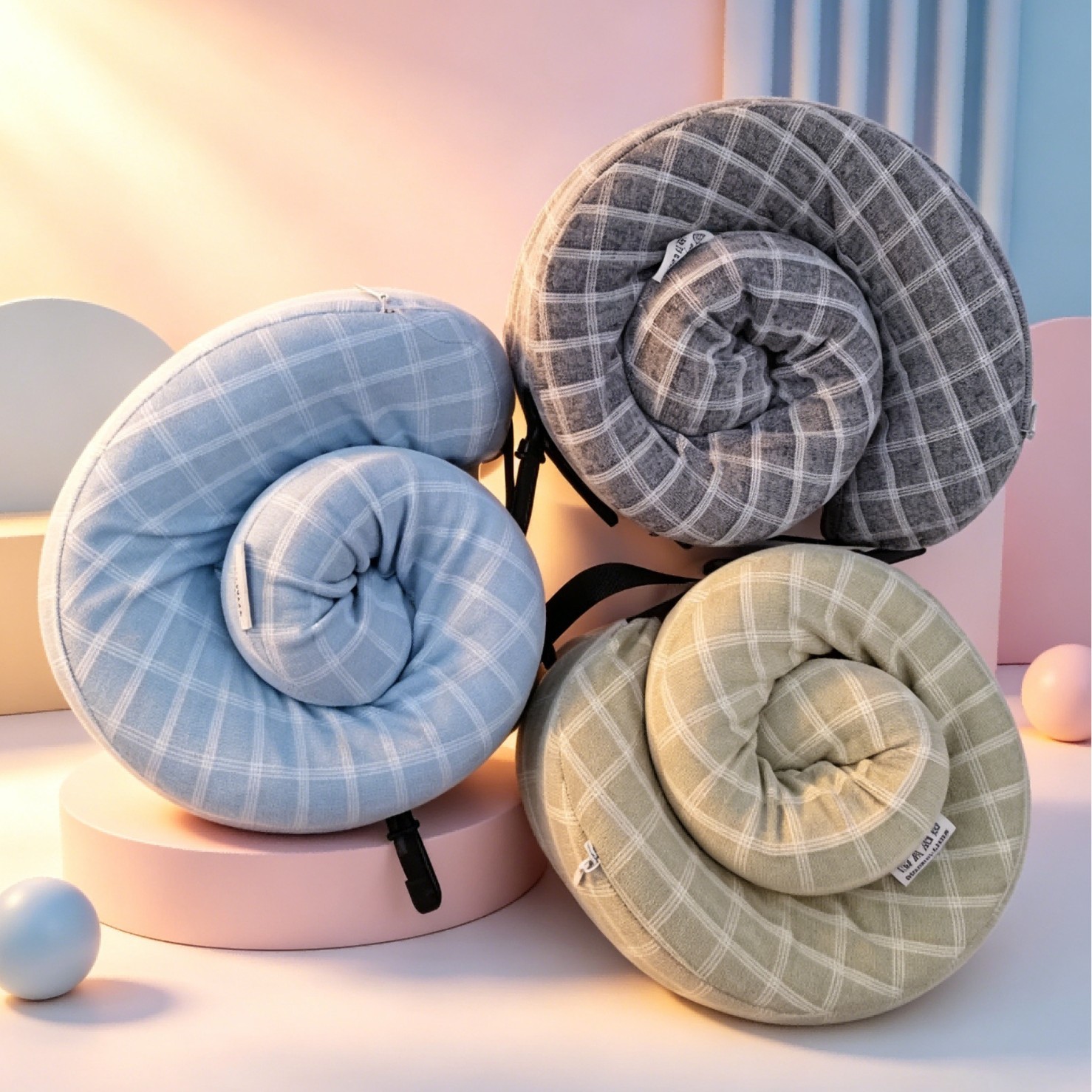 u型枕学生卡通/u型枕/ｕ型枕/U型头枕/小马充气颈枕产品图