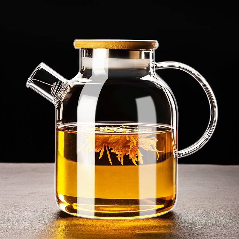 Glass cold water kettle, high-temperature resistant boiling teapot, high borosilicate boiling flower tea, tea sets, household large-capacity cold water kettle