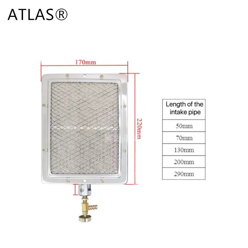 Barbecue stove grate oven heater burner head accessories infrared burner head 220*170mm square burner details Picture