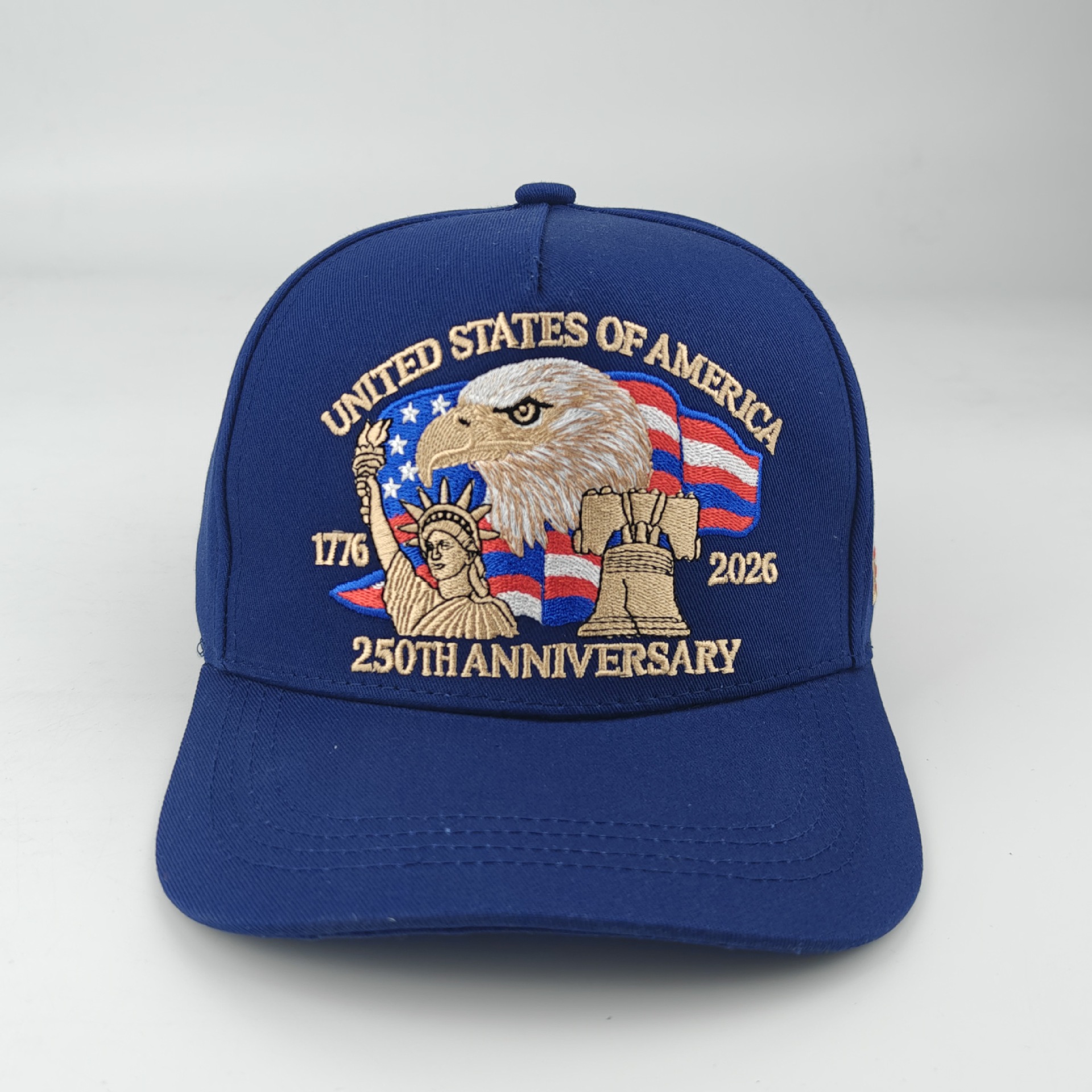 New in-stock American 250th anniversary commemorative baseball cap, three-dimensional embroidered commemorative cap, cross-border headband baseball cap details Picture