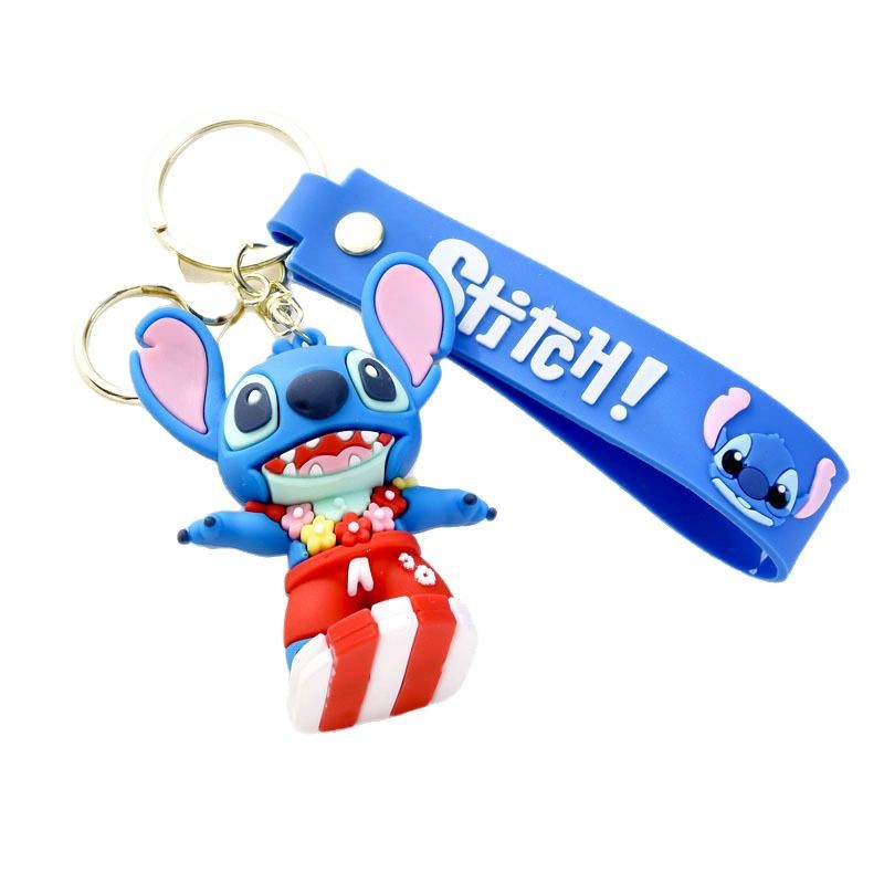 Cross-border exclusive creative cartoon cute Stitch keychains, pvc three-dimensional Stitch figurine pendants, pendant chains Item Picture