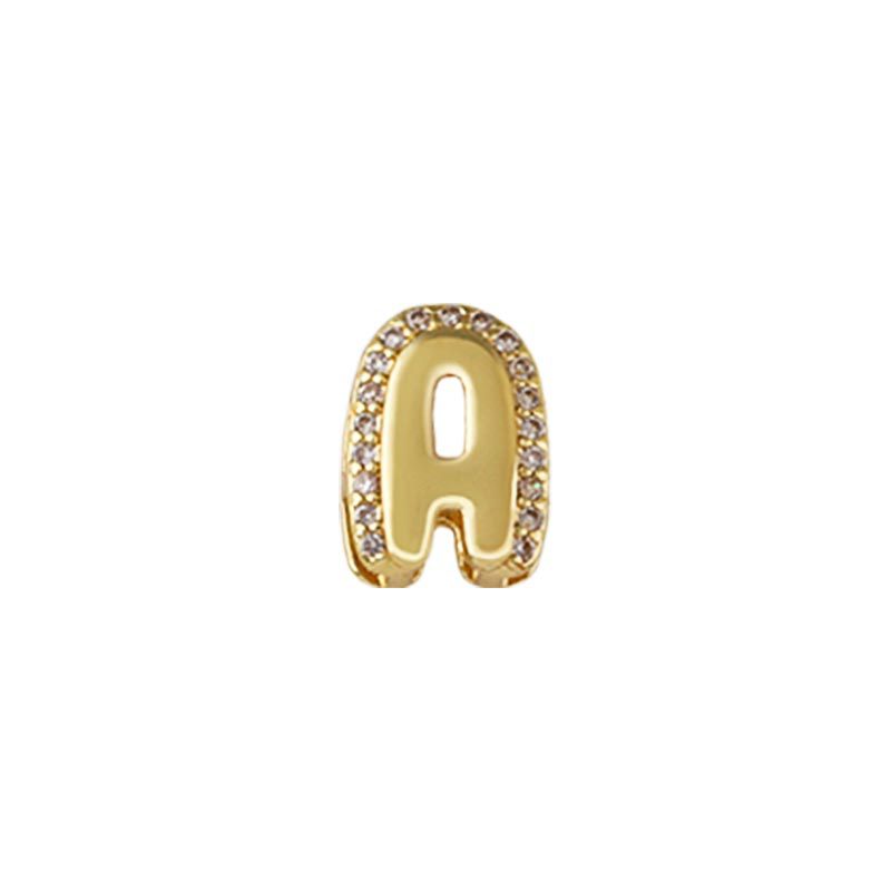 Honglu's best-selling 18k copper-plated 3D zircon cute balloon bubble 26-letter English letter pendant diy necklace Item Picture
