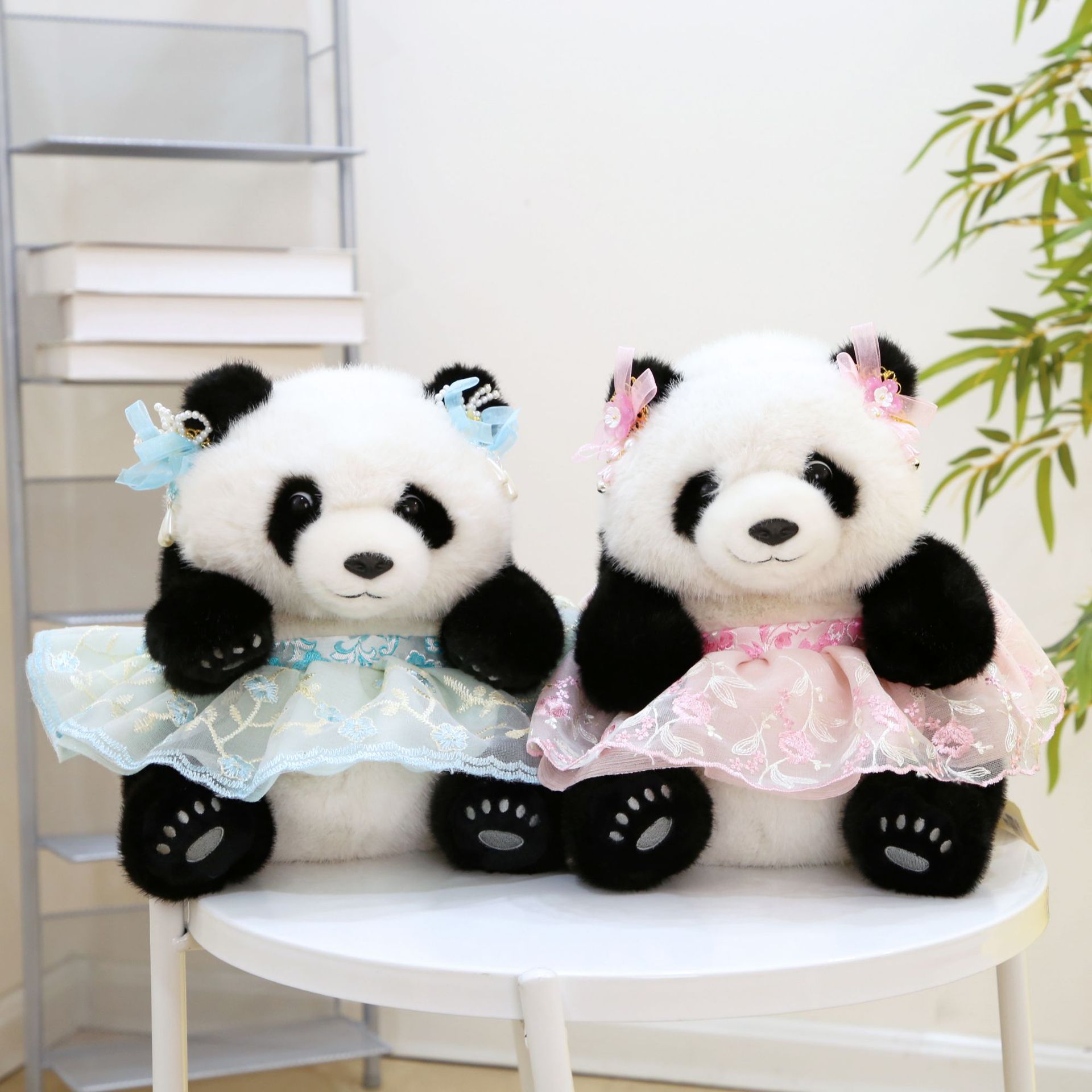 25cm panda doll Princess Panda baby plush toy doll, realistic and cute, for your girlfriend as a holiday gift wholesale details Picture