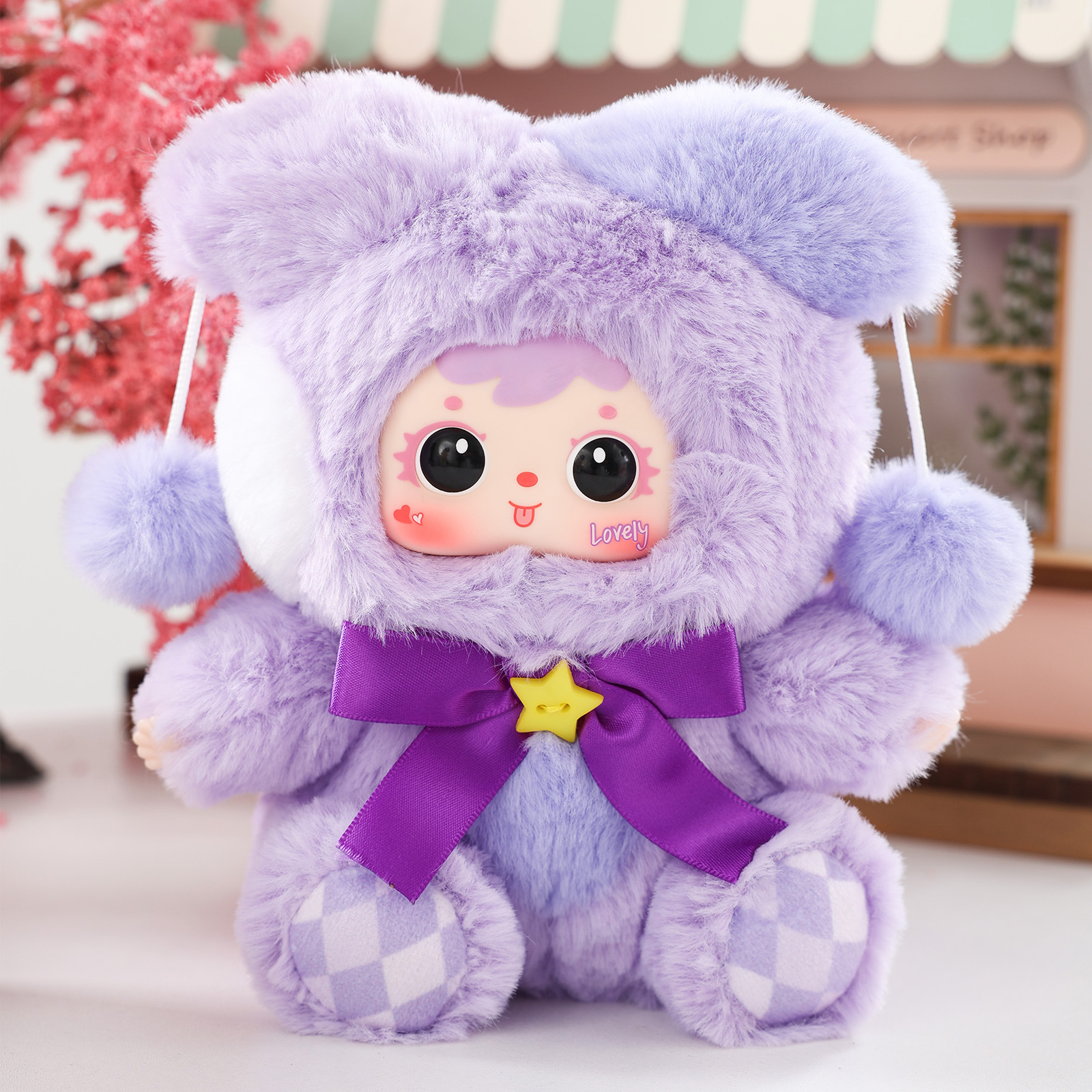 "Teenage Heart Three Little MAO Good Times Plush Blind Box Home Bedroom Decoration Item, Girls' schoolbag Pendant, doll. Specification image