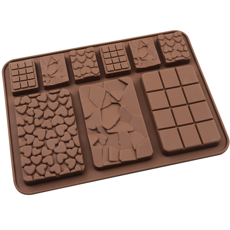 Accesorios para bebés y niños molde de galletas nuevo molde de chocolate de silicona en stock 9 líneas diferentes de página completa de silicona de grado alimenticio para hornear molde Item Picture