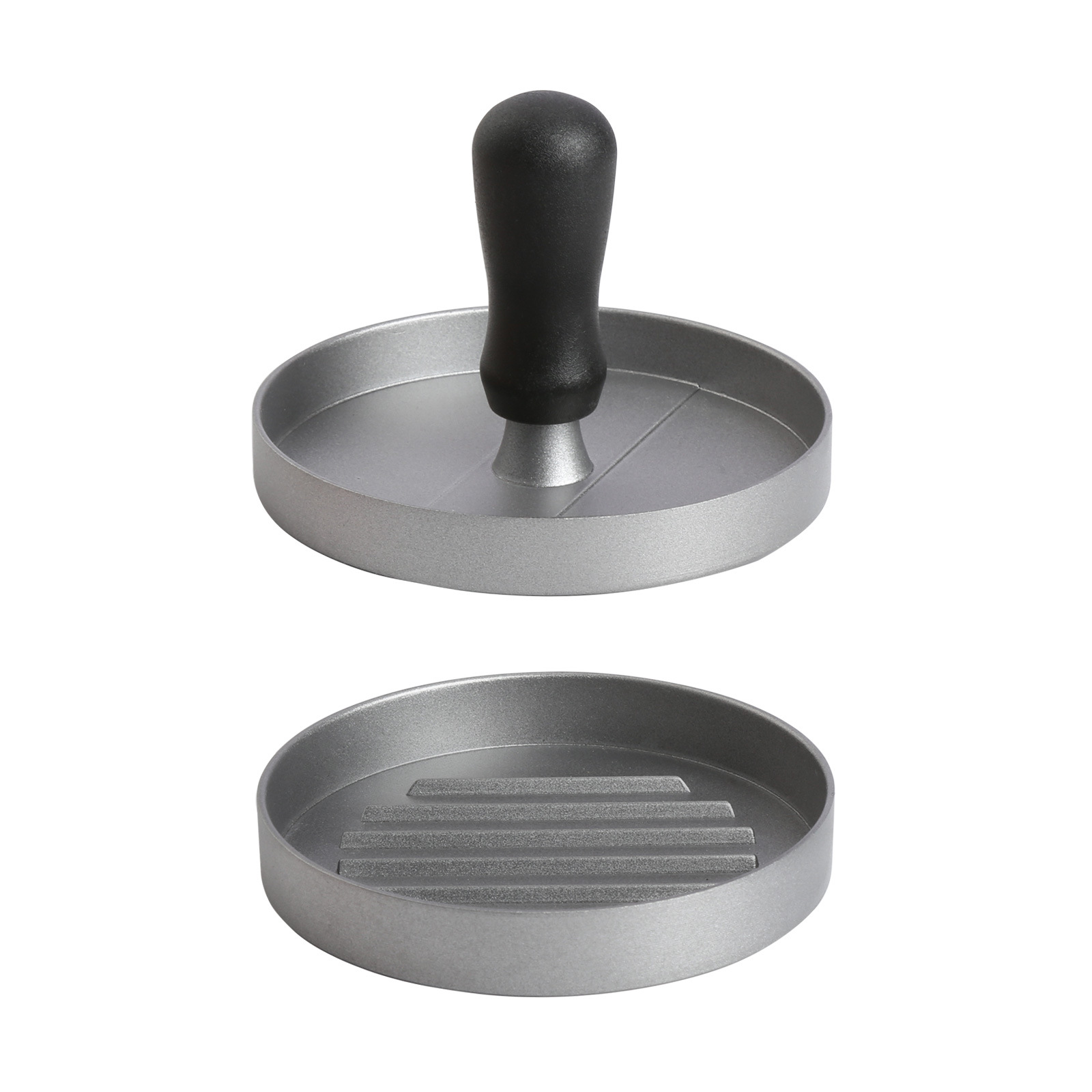 Aluminum alloy household plastic handle round complementary food shrimp cake, beef Patty mold, hamburger meat press, pancake press Item Picture