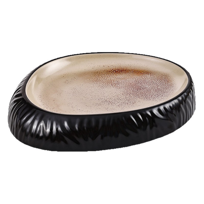 Shan Ye Feng Copper Rust Series Melamine commercial trays, living room desktop storage trays, restaurant commercial trays wholesale Application Scenario
