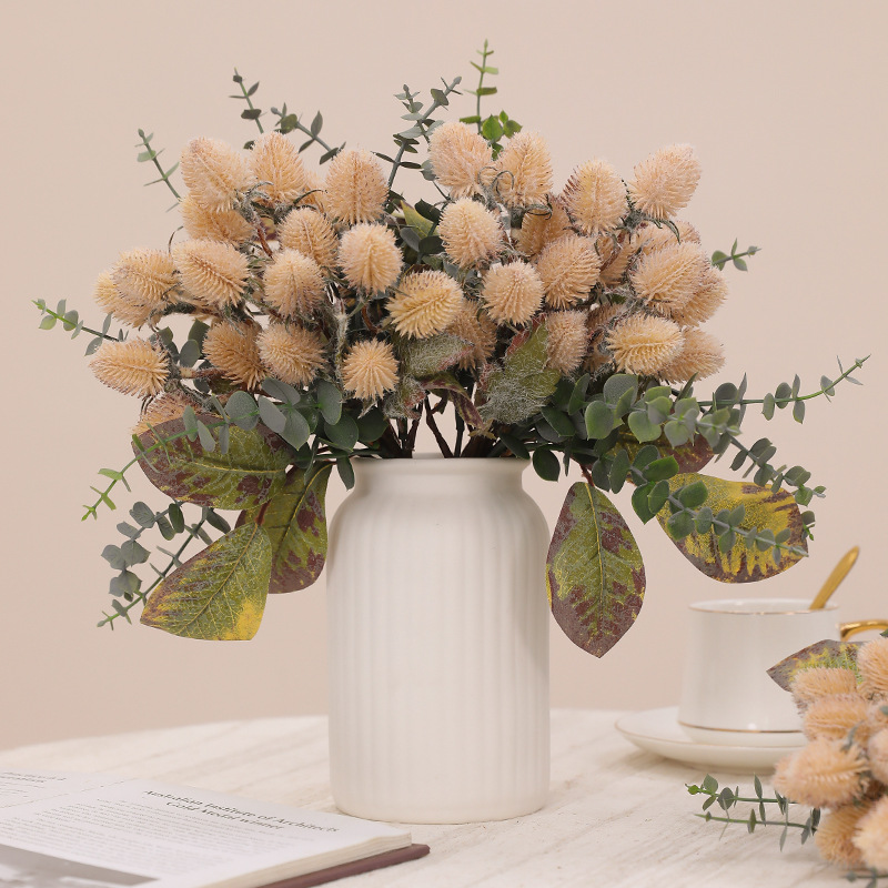 新款把束10头刺芹班克木仿真花塑料假花家居酒店餐桌装饰插花摆件细节图