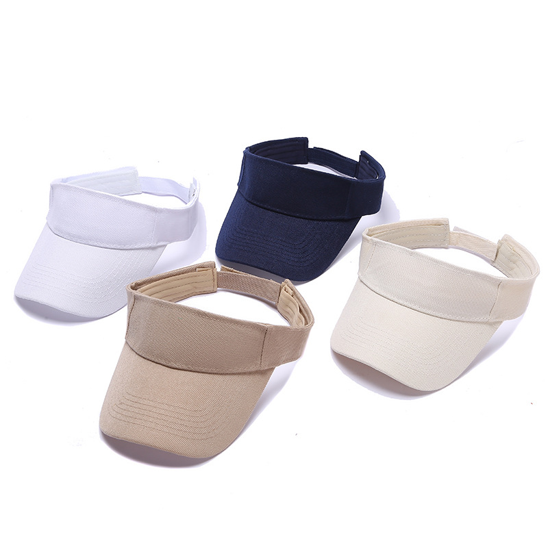 2022 New outdoor outing solid color versatile breathable top cap Simple and casual no-top cotton and linen sun hat details Picture