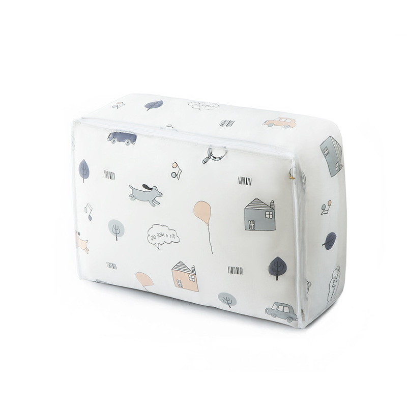 Quilt storage bags, cartoon printed clothes, large-capacity cotton quilt bags, dust-proof and moisture-proof moving packing bags, large size Item Picture