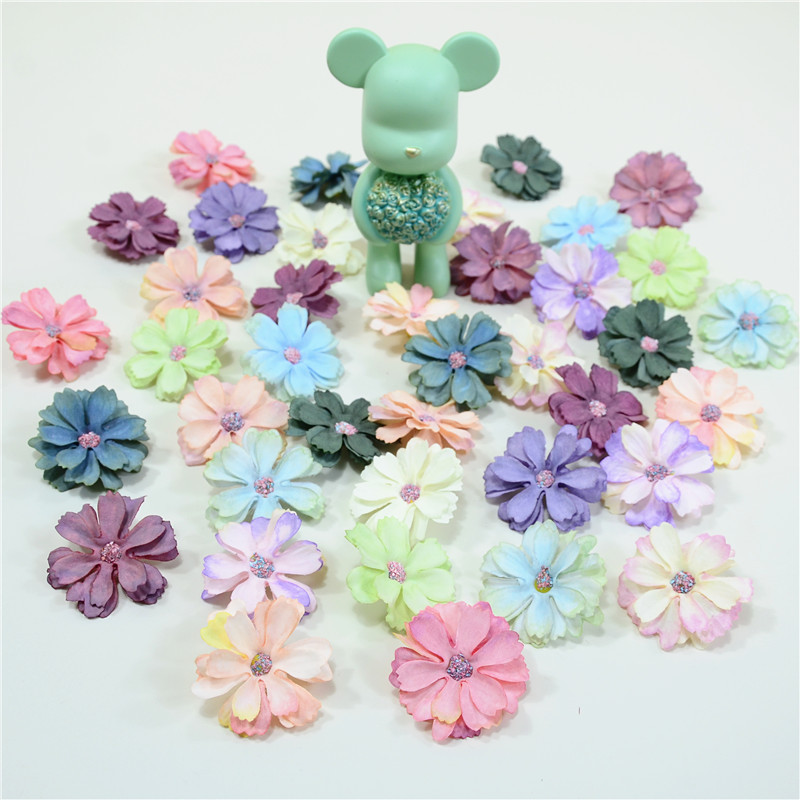 仿真花朵diy多层花头绢花假花婚庆装饰花戏曲胸花头饰装扮花头