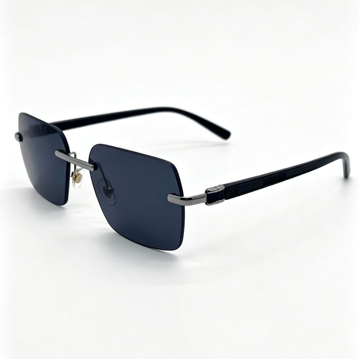 Frameless square sunglasses for men and women, simple metal thin mid-beam sunglasses, outdoor driving UV protection and sunshade glasses Specification image