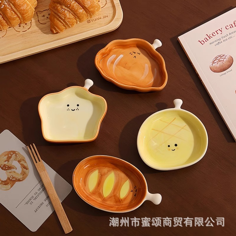陶瓷4寸小碟子可蒸可爱调料碟釉下彩蘸料调味碟家用手绘酱油醋碟