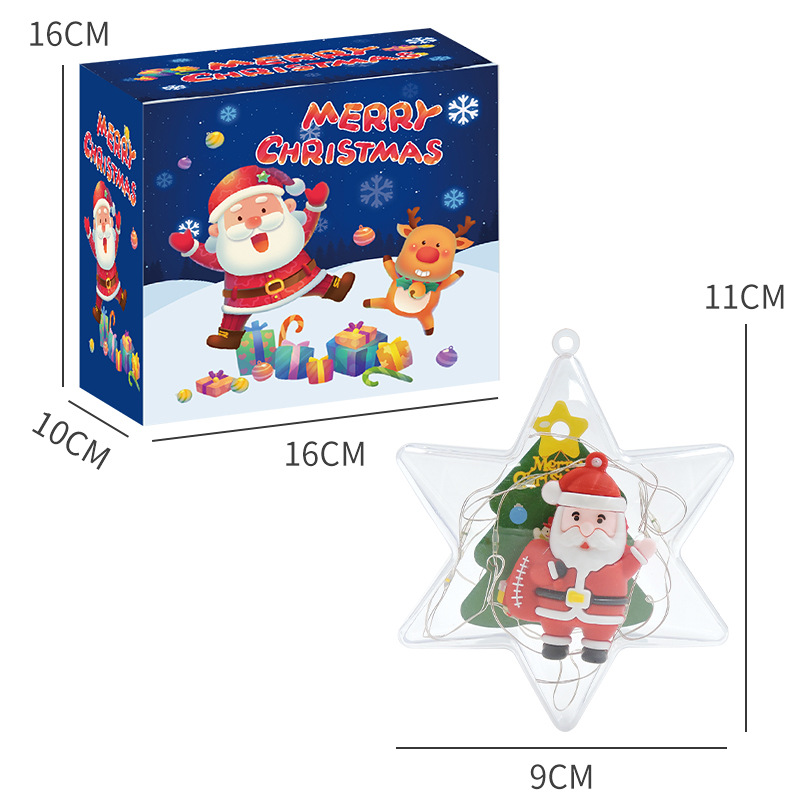 Amazon Christmas decoration Christmas tree Glowing snowflake pendant decoration Santa Snowman small pendant Application Scenario