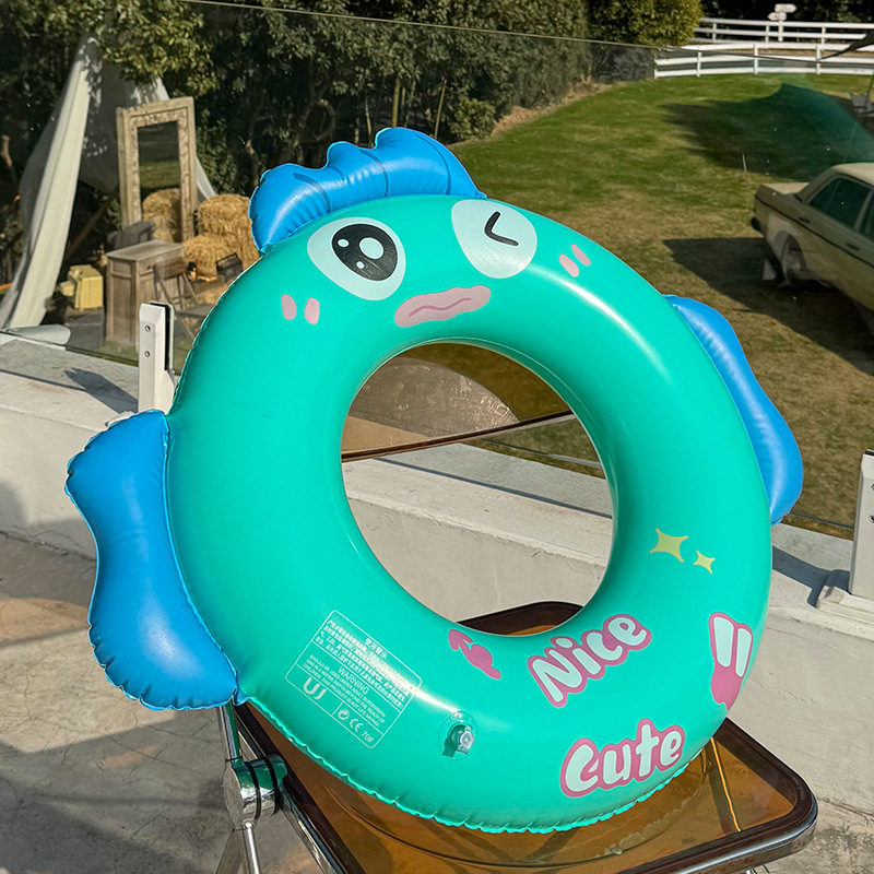 New thickened outdoor water inflatable toys for children's swimming rings in stock, popular life buoys with cartoon underarm designs for wholesale Application Scenario