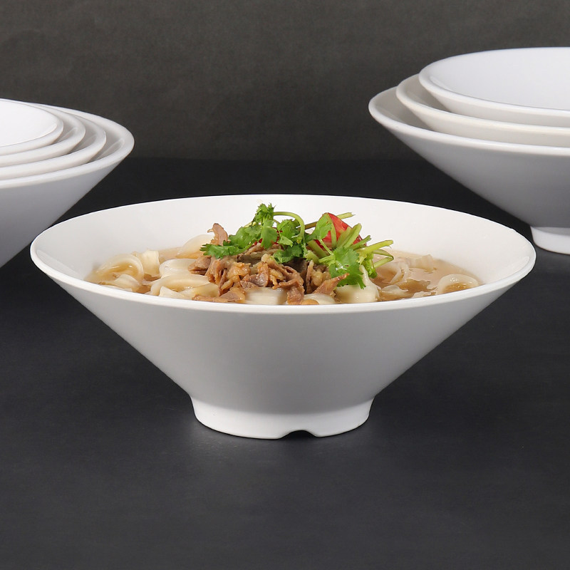 Melamine conical horn bowl, commercial ramen bowl, plastic imitation porcelain noodle restaurant, hot pot bowl, soup bowl, noodle bowl, spicy hot pot bowl