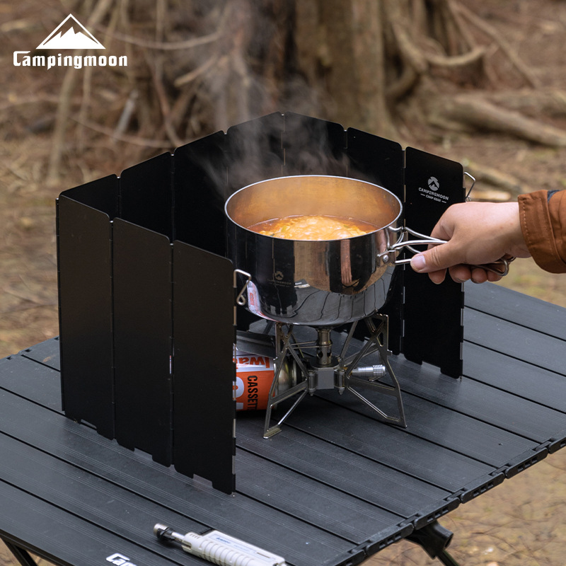 柯曼铝合金挡风板炉头炉具防风板折叠便携装迷你野餐野营装备