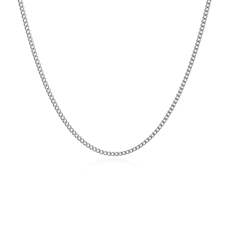 Cross-border European and American fashion hip-hop versatile 08 Side necklace with titanium steel chain, side plain chain and stainless steel chain, versatile Item Picture