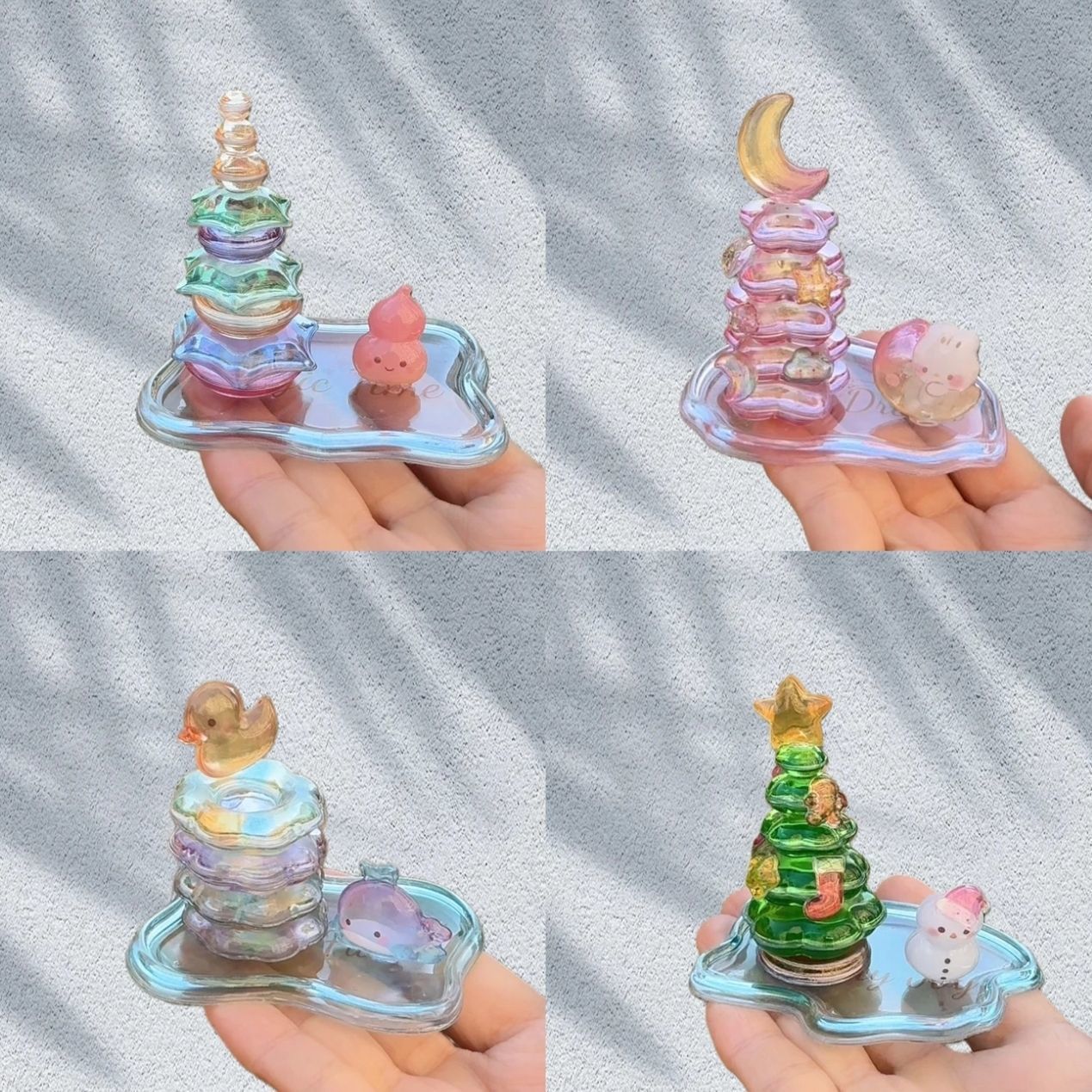 Cametti crystal three-dimensional relief cute Christmas tree ornaments, natural crystal handicrafts, crystal raw stones details Picture