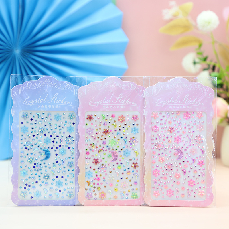 Children's stickers, gemstone, crystal, acrylic, diy diamond stickers, girls' decorative creativity, kindergarten reward stickers details Picture