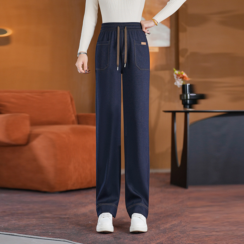 加绒休闲裤/阔腿裤/女装/加绒裤女直筒百搭/加绒裤子女产品图