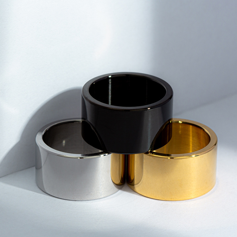 Amazon's best-selling accessories in Europe and America: 12mm wide men's smooth titanium steel ring, punk trendy men's ring jewelry wholesale Amazon's best-selling accessories in Europe and America: 12mm wide men's smooth titanium steel ring, punk trendy men's ring jewelry wholesale