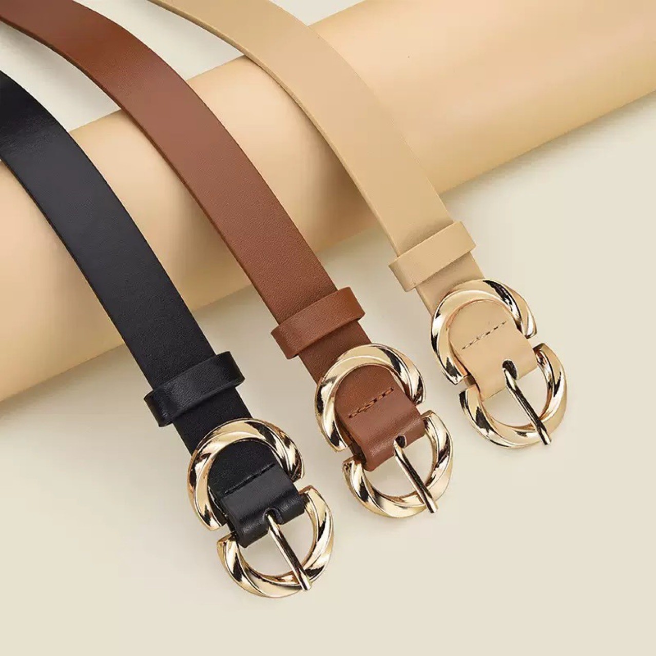 Cross-border best-selling women's belt with spiral alloy pin buckle, versatile belt, fashionable thin belt, supports label and consignment