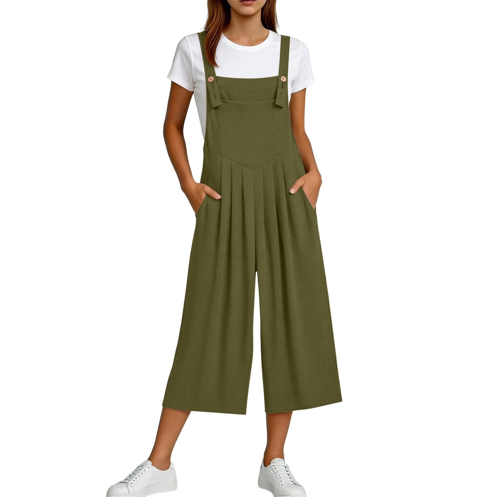 The 2026 new Amazon bestseller, eBay independent store wish's popular solid-color casual overalls for European and American women's clothing Specification drawing