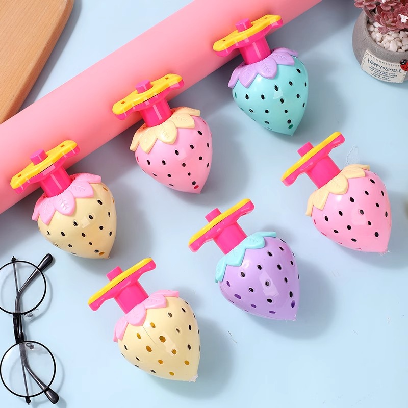 Strawberry luminous rotating gyroscope, bright light emission, high-speed gyroscope, ejection gyroscope, nostalgic student gift, children's toy Specification image