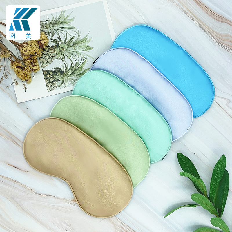 Wholesale of double-sided silk-like sleep eye masks in stock, light-blocking, nap, travel and aviation light-blocking eye masks details Picture