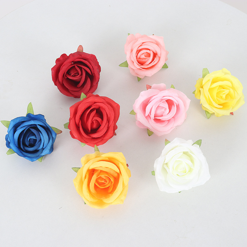 小巴黎仿真玫瑰花头婚车DIY蛋糕饰品玫瑰花墙装饰花朵假花批发