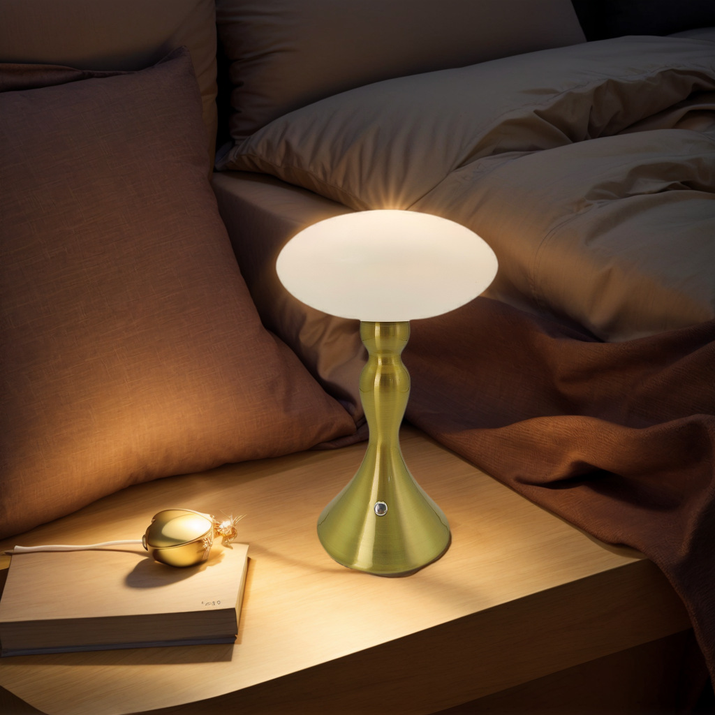 LED metal table lamp, bedroom bedside, dining room, bar, coffee shop, hotel touch charging ambient light, bedside table Specification image