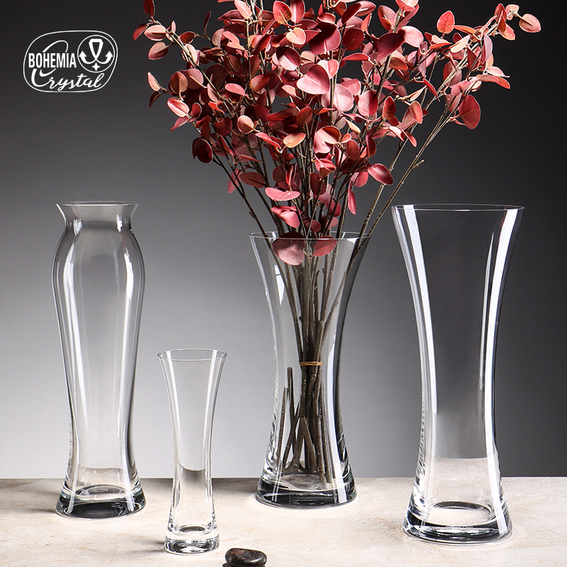 捷克进口无铅水晶玻璃家居装饰花瓶现代简约风插花水培轻奢装饰花