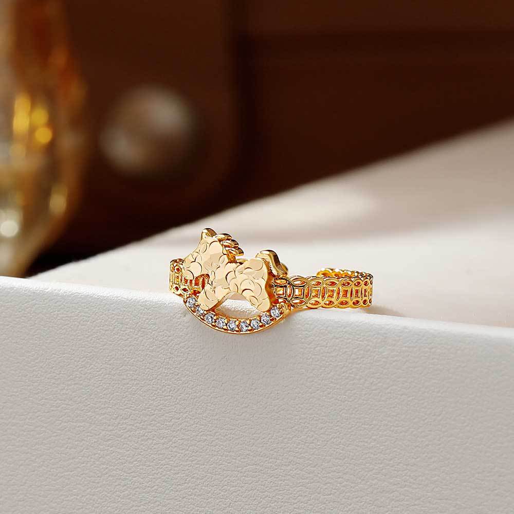 Hyacinth轻奢通勤戒指女独特小众设计感碎冰冰小马指环2026年直播爆款手饰