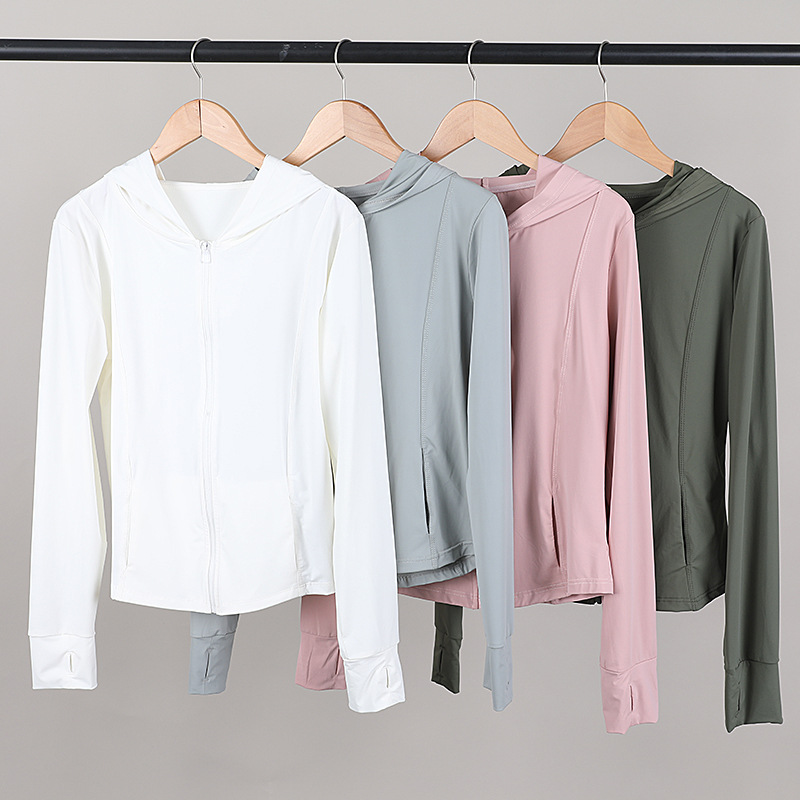 Summer new hooded thin sun-protective clothing, hiking, cycling, quick-drying outdoor fitness sun-protective clothing, ice-feel sun-protective jacket details Picture