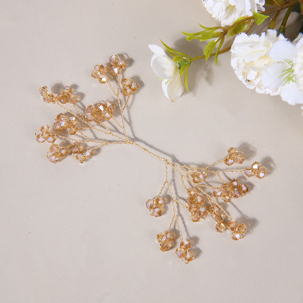 Handcrafted silk, crystal, beaded, copper wire, branches, leaves, ancient-style hair and headwear accessories, woven three-dimensional accessories from the manufacturer Specification image