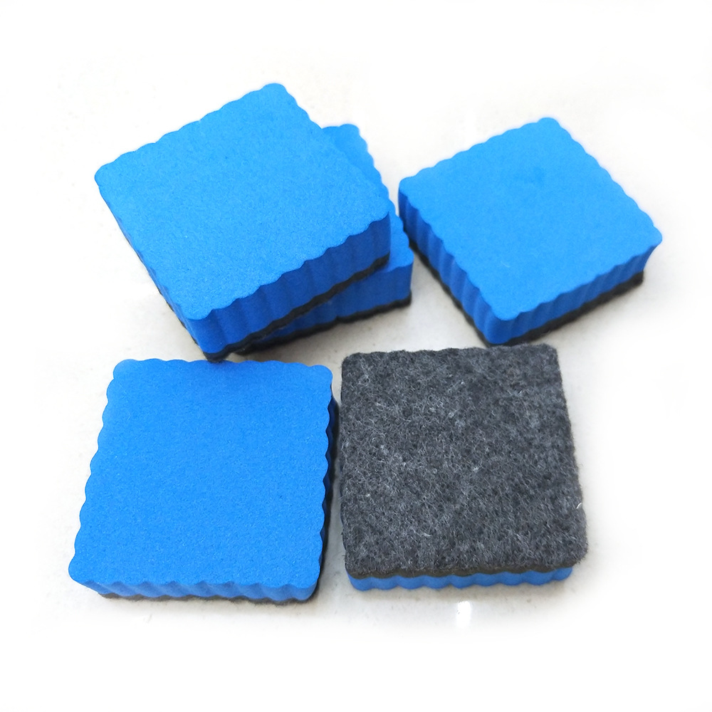 Magnetic 5*5 square EVA felt cloth for children, wavy and easy-to-clean magnetic white board eraser Item Picture