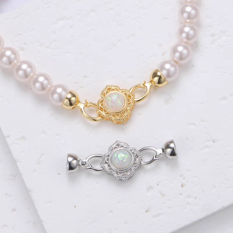 DIY jewelry accessories: Gold-plated sweater chain buttons, snap fasteners, pearl necklace buckles, abalone and shellfish bracelets, universal connecting buckles