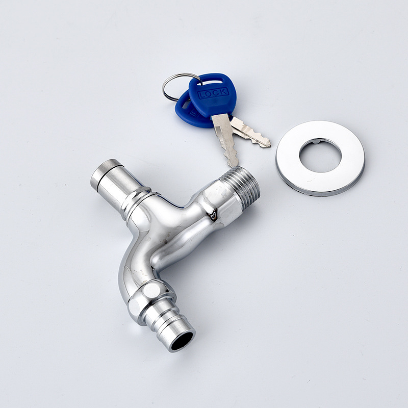 Factory wholesale direct supply of copper lock pointed faucet, anti-theft faucet, 4-minute faucet with key details Picture
