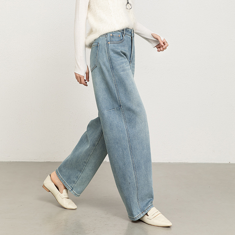 牛仔裤/带钻牛仔裤/牛仔裤阔腿/牛仔短裤女/阔腿裤产品图