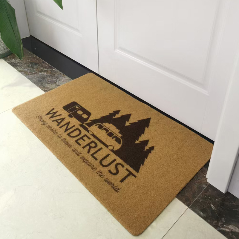 Coconut coir imitation pvc door mat for entry, anti-slip foot mat for Christmas entrance hall, Halloween entrance floor mat for home use details Picture