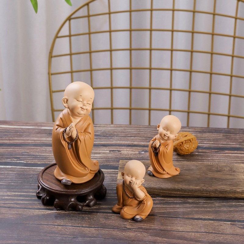 Shangsen Bestsellers: Little Monk Home Decorations, resin handicrafts, tablecloths, living room soft furnishings, and festival gifts details Picture