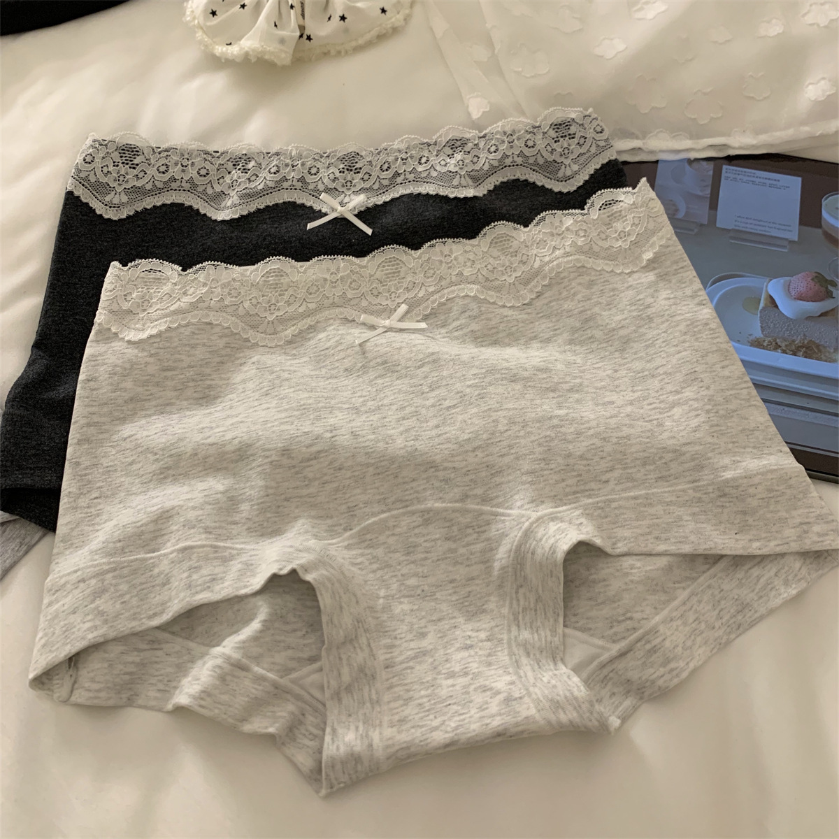 纯欲芭蕾风可爱甜美性感纯棉少女中腰包臀内裤抑菌加长裆三角裤女士内衣详情4